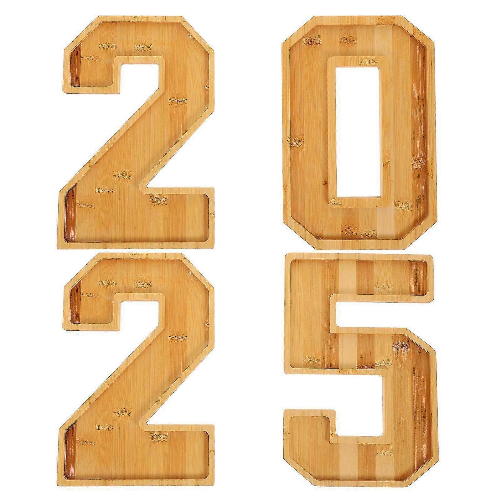 1 Set Number Charcuterie Tray Fillable Large Number 2025 Charcuterie Board New Year Decoration