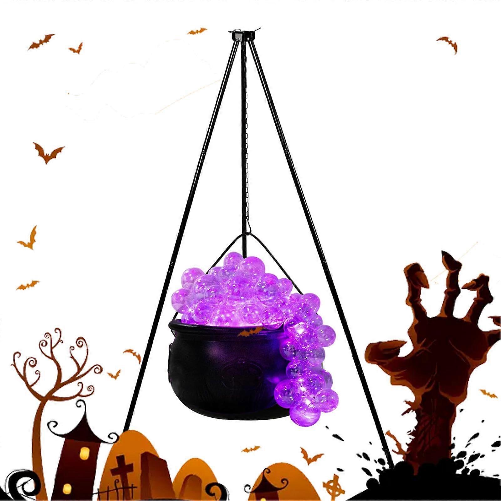 Witch Cauldron, Heavy Duty Cast Iron Pot with Adjustable Tripod