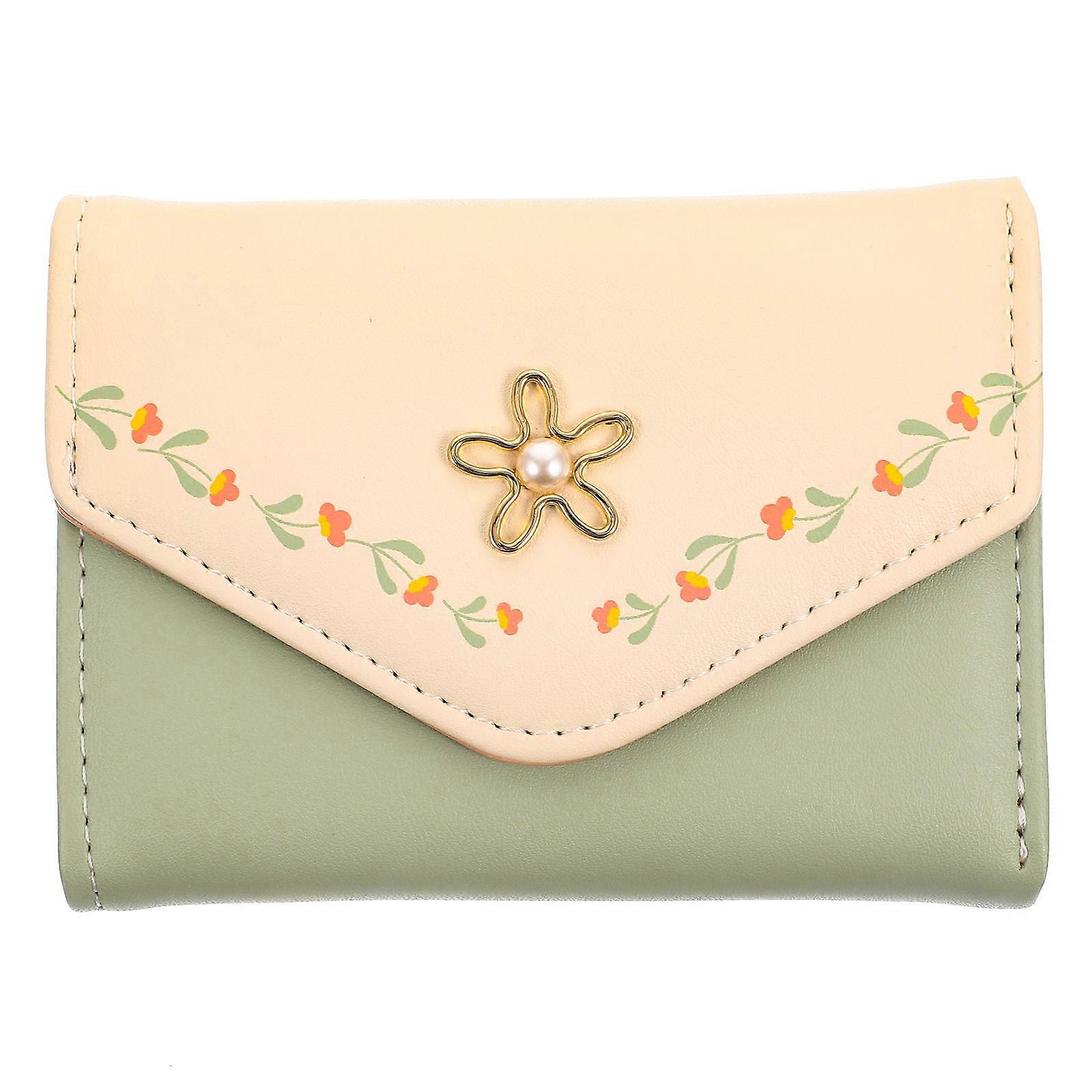 Flower Printing Wallet PU Assorted Color for Storage Use with Large Capacity