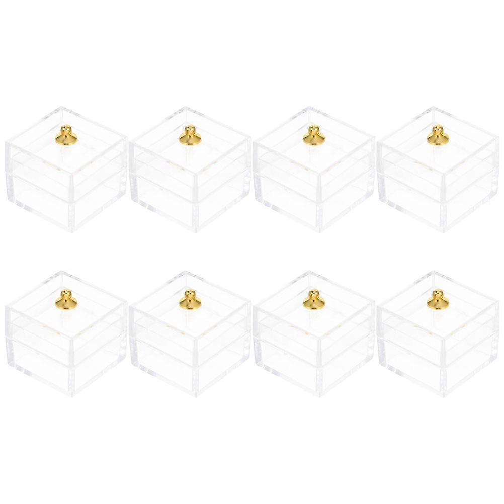 8pcs Mini Candy Box Dollhouse Decor Transparent Storage Case for DIY Mini House Projects Pretend Play Collectibles
