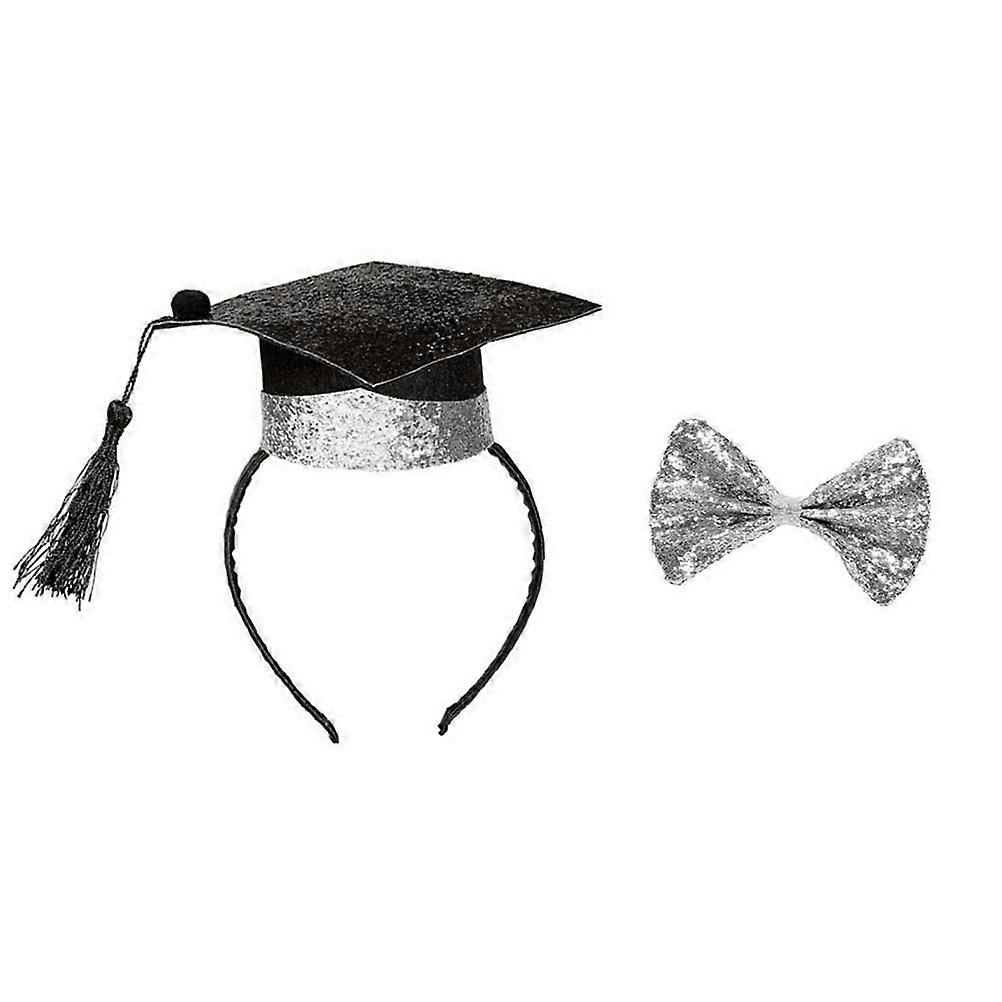 Graduation Cap Fixed Headband Grad Hairband Selfie Props Assorted Color 15x15cm Keeps Hair Firmly On Head 1 Set
