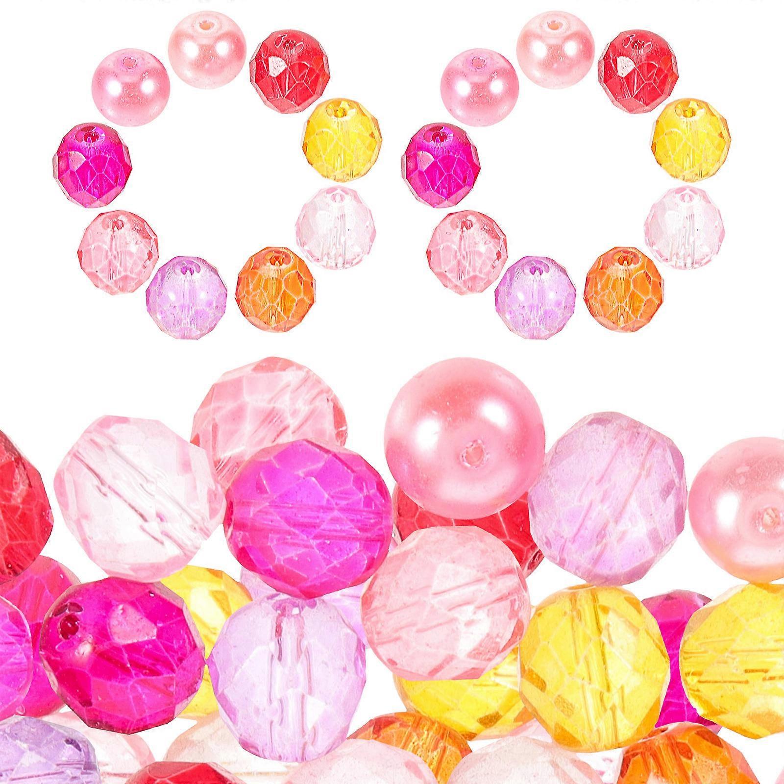 Loose Glass Beads Assorted Color for DIY Jewelry Making 90Pcs Beads