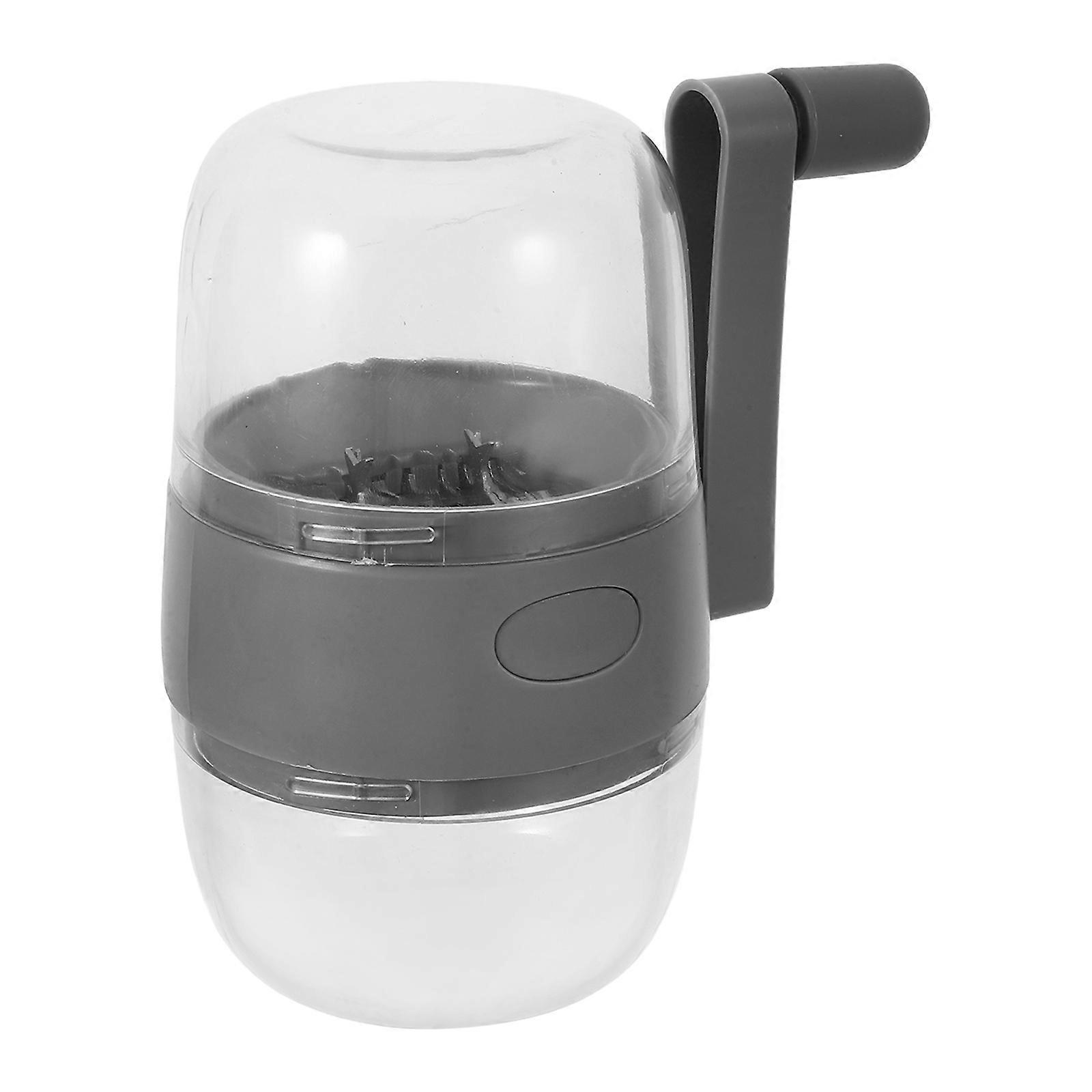Hand Crank Nut Grinder for Kitchen Grey Plastic Compact and Versatile 3.5 inches