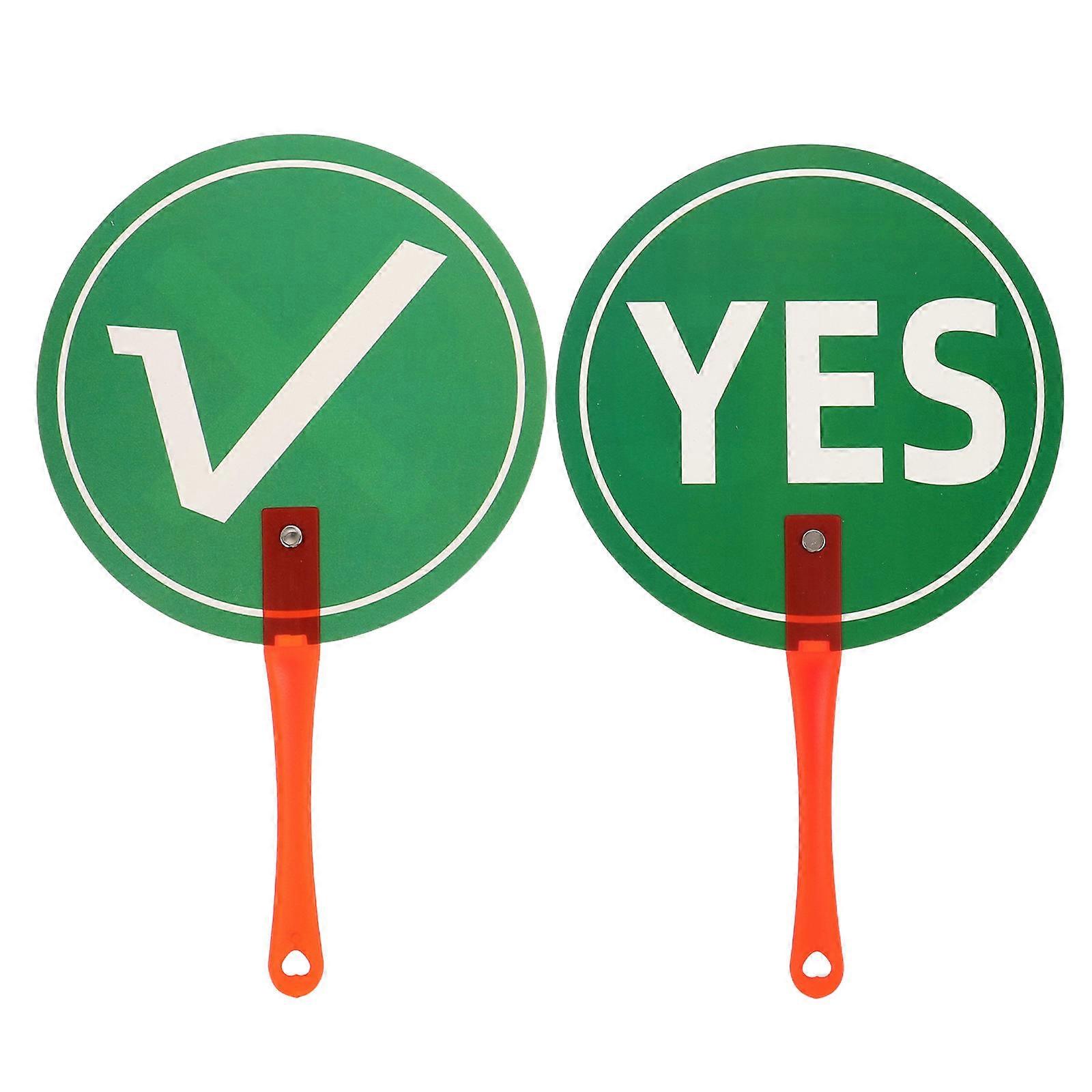 Interactive Classroom Voting Paddles for Early Education Multi Color Plastic 2pcs YES NO Decision Making Tools