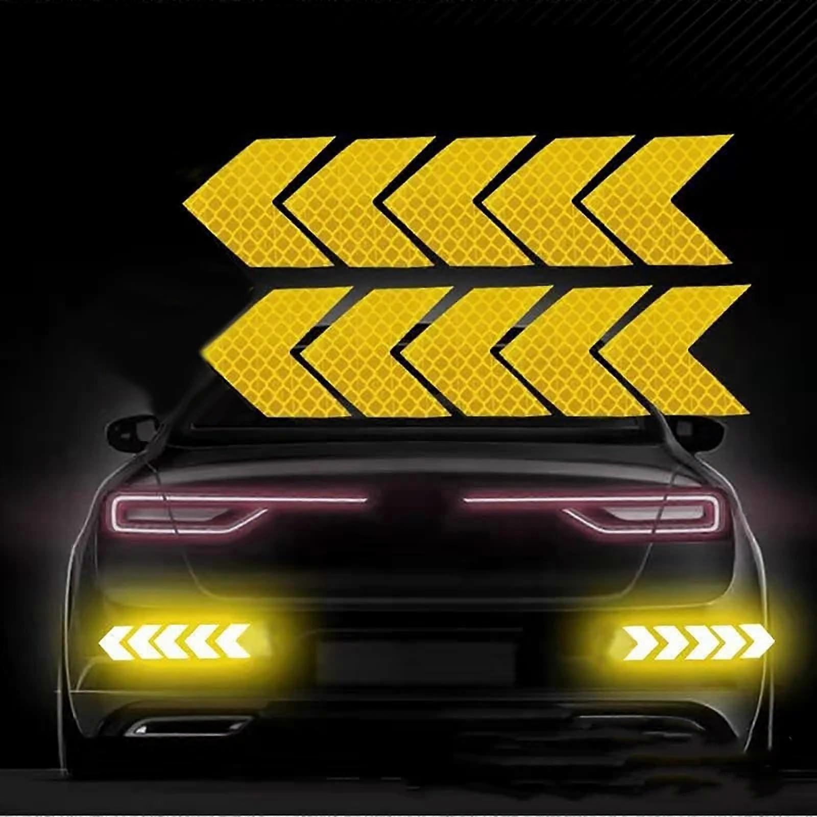 Warning Safety Stickers Reflective Arrow Sign Tape AVATR 06 07 11 12 10 Pcs Set DIY Reflector Decal 5Yellow
