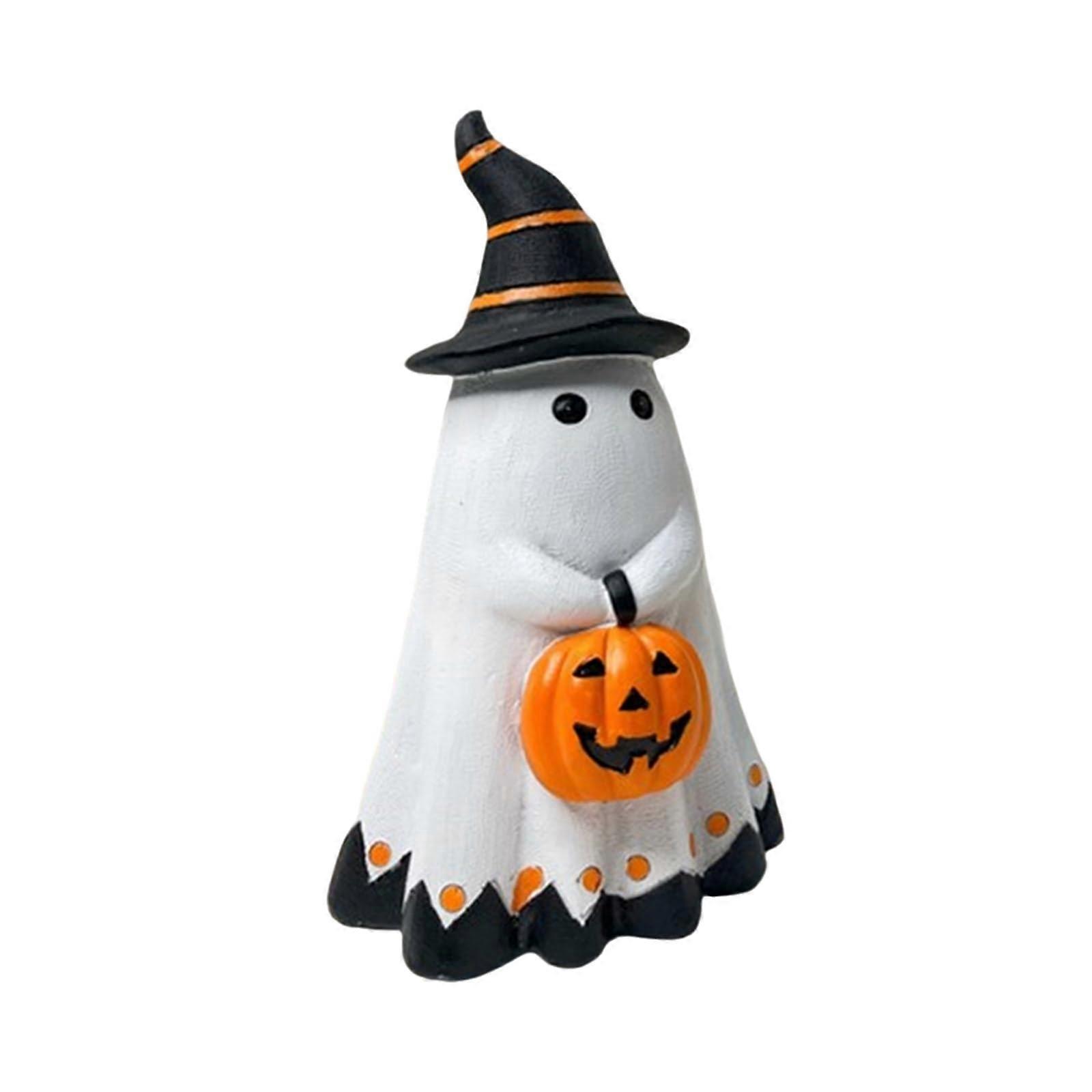 Ghostly Pumpkin Figures For Halloween Quality Craft Resin Haunted Figurines Decoration For Home And Office Ghost Pumpkin Figurine