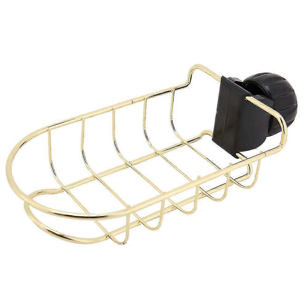 Gold Wrought Iron Drain Rack & Faucet Shelf - Stylish Pool Rag Holder for Soap, Cloth, and Kitchen Organization