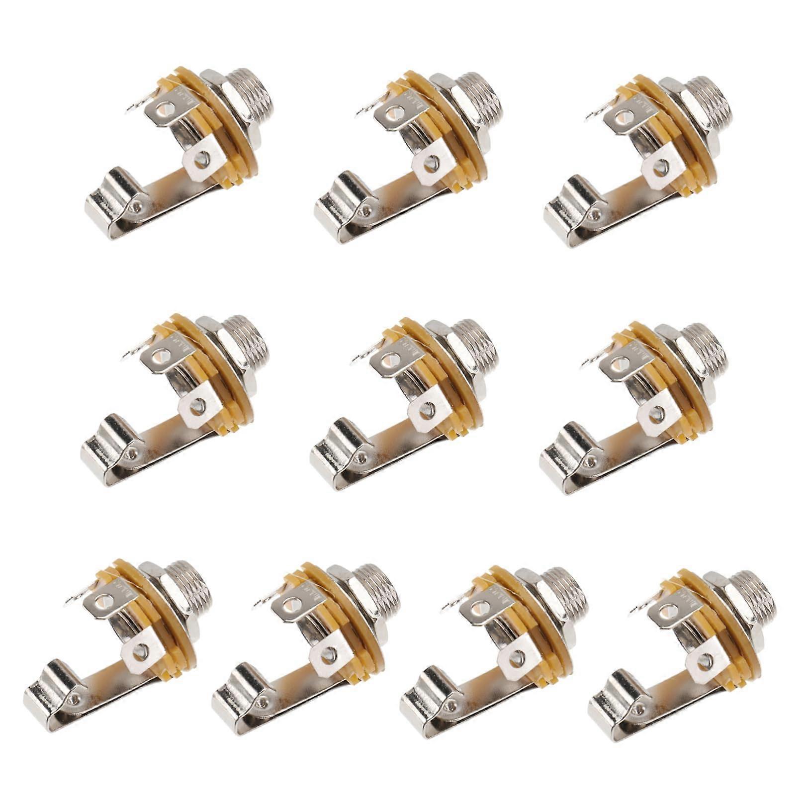 20 Pack Microphone Socket for Guitar Headset Microphone, Mono Jack for Instrument Microphone Stand, Metal Construction