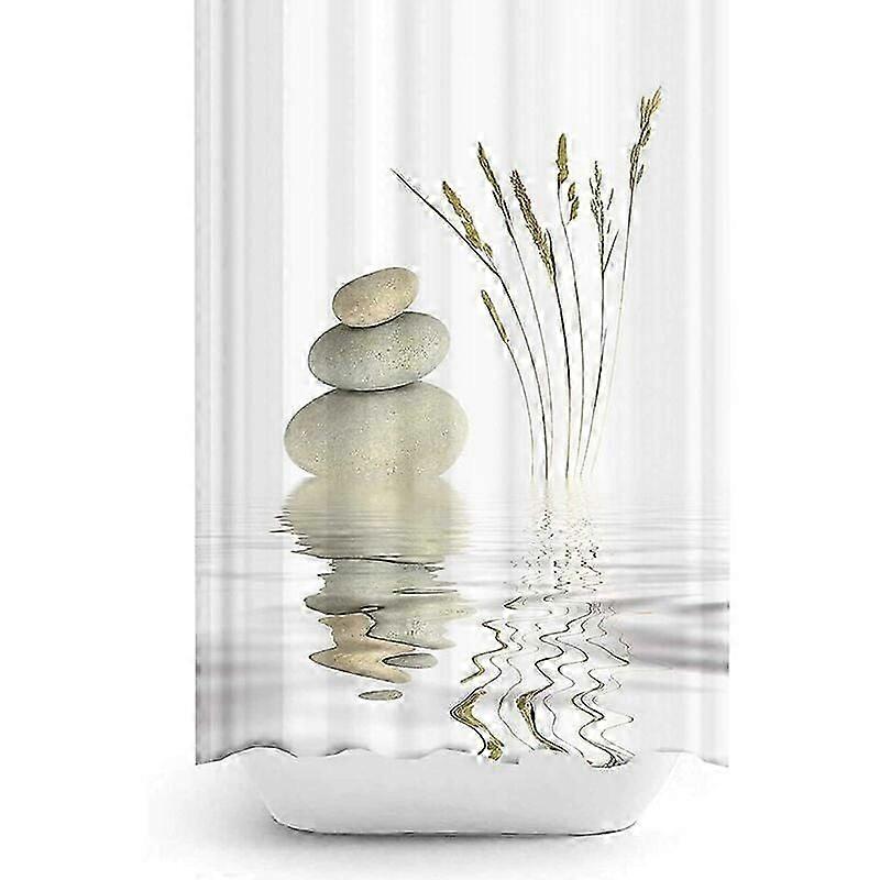 Digital print shower curtain 120x200 cm washable fabric with hooks