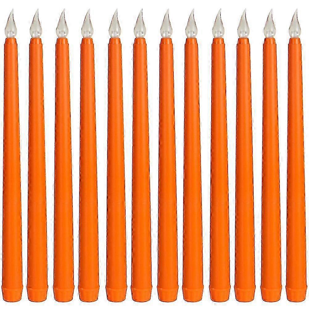 Flameless LED candles 12pcs battery operated electric taper candles for table centerpiece