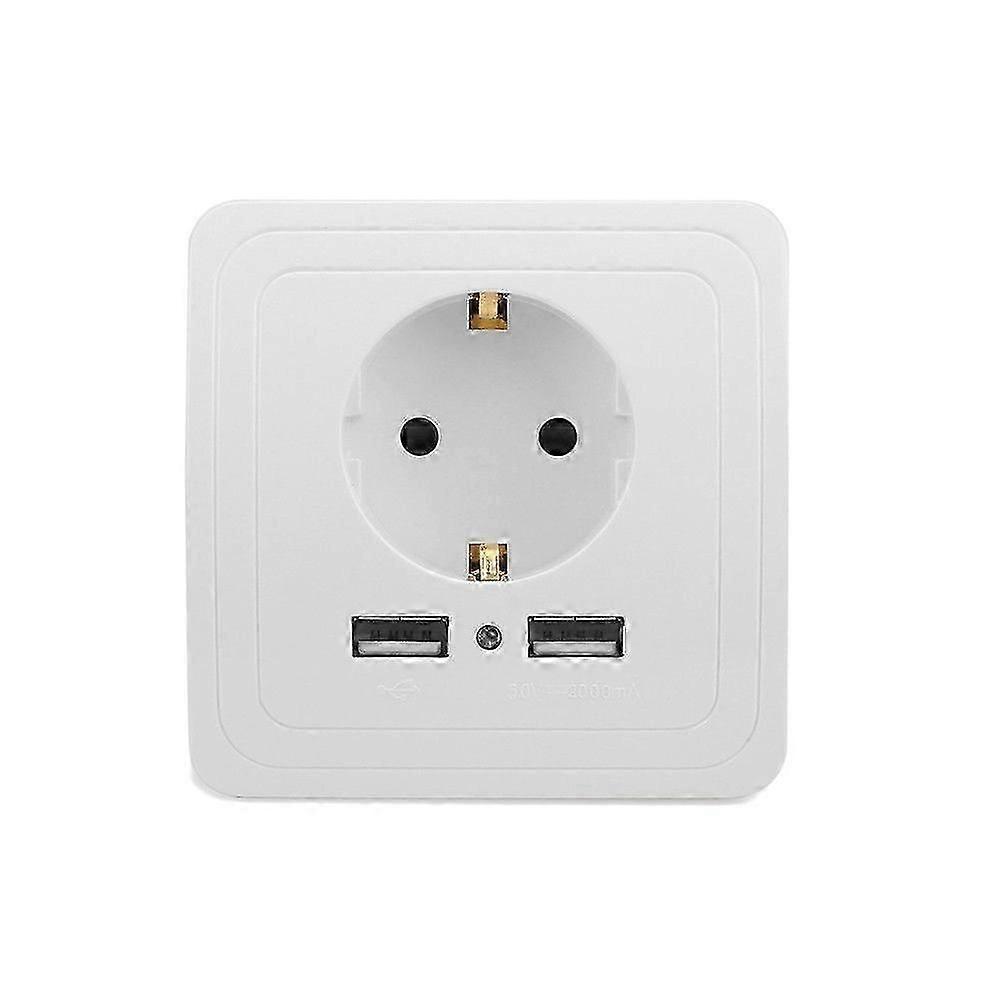 Socket For Home Use Wall Mount Socket Adapter Protector Usb Charging Electrical Outlet Office Use Rectangular 1Pack