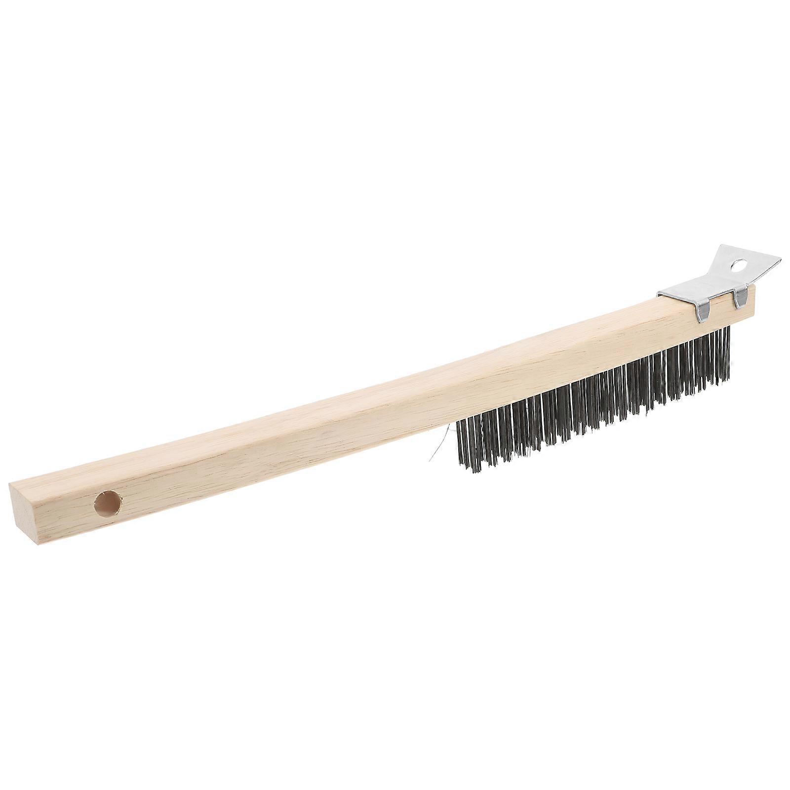 Wire Brush with Wooden Handle for Cleaning Pizza Stone Cleaner