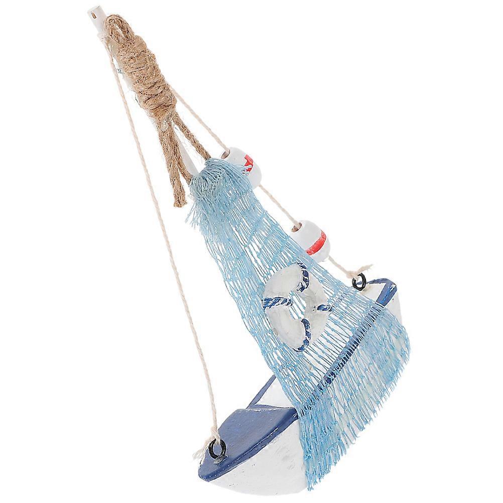 Mediterranean Style Skyblue Sailboat Decor for DIY Use Synthetic Material Office Tabletop Decor 2pcs