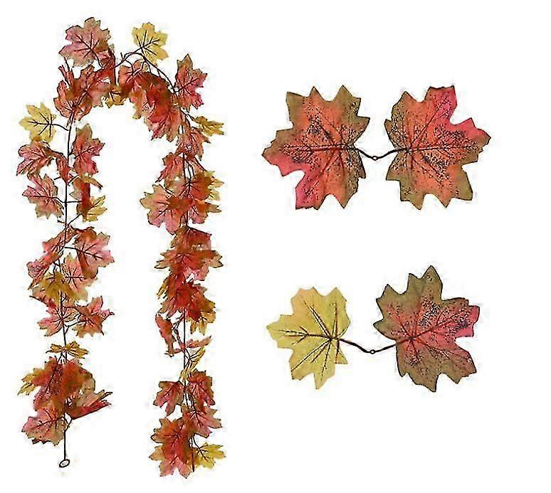 2 Pack Maple Leaf, Artificial Autumn Foliage Garland for Wedding F...