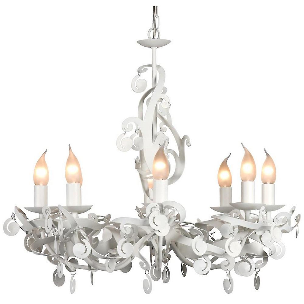 Mila Multi Arm Chandeliers White Metal