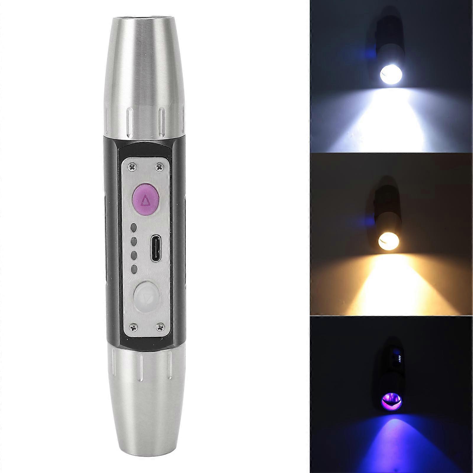 Jade Appraisal Light Dual End 15cm USB 2500mAh 4 Light Torch