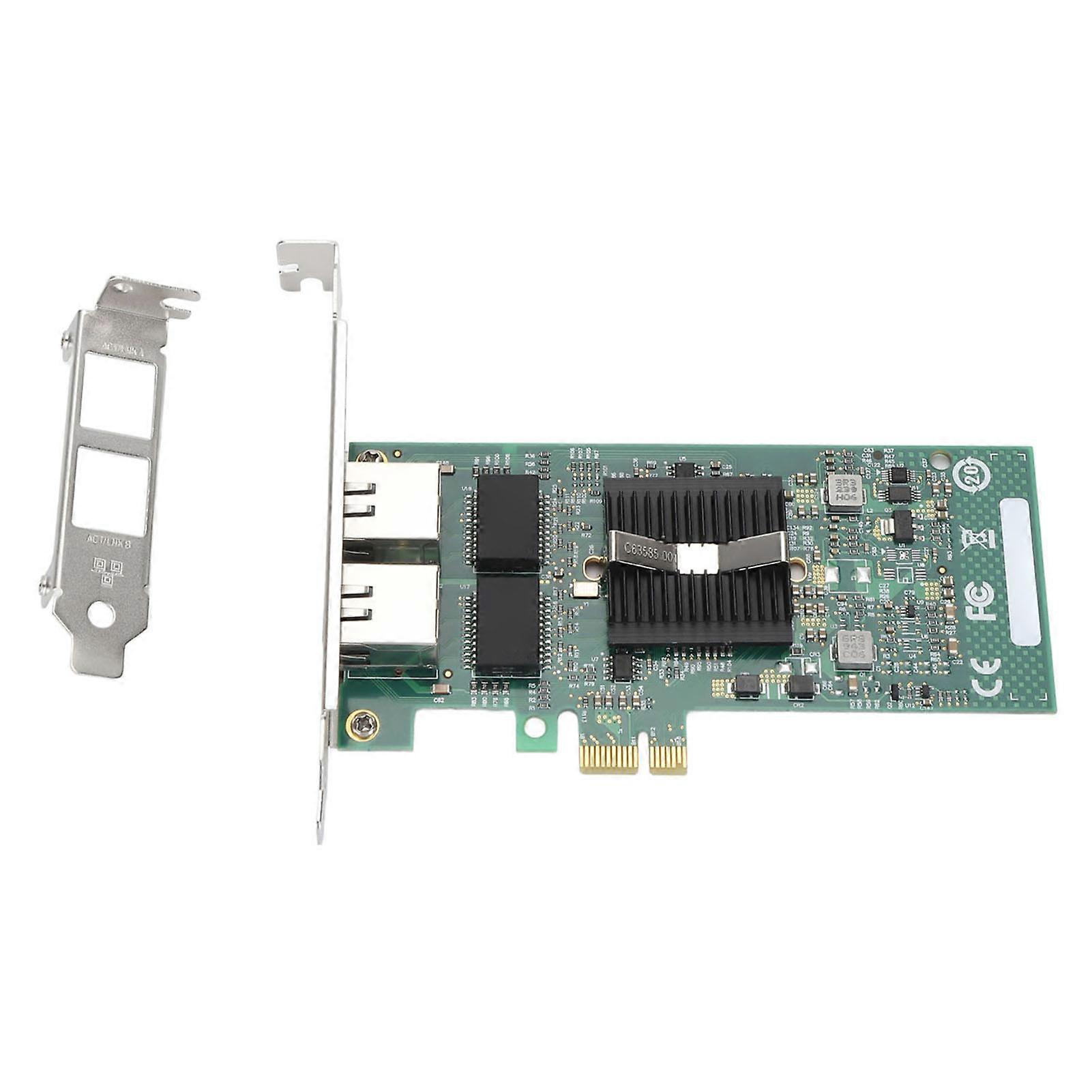 Dual Port PCIe X1 Gigabit Network Card 10/100/1000Mbps with LED Indicators for Servers