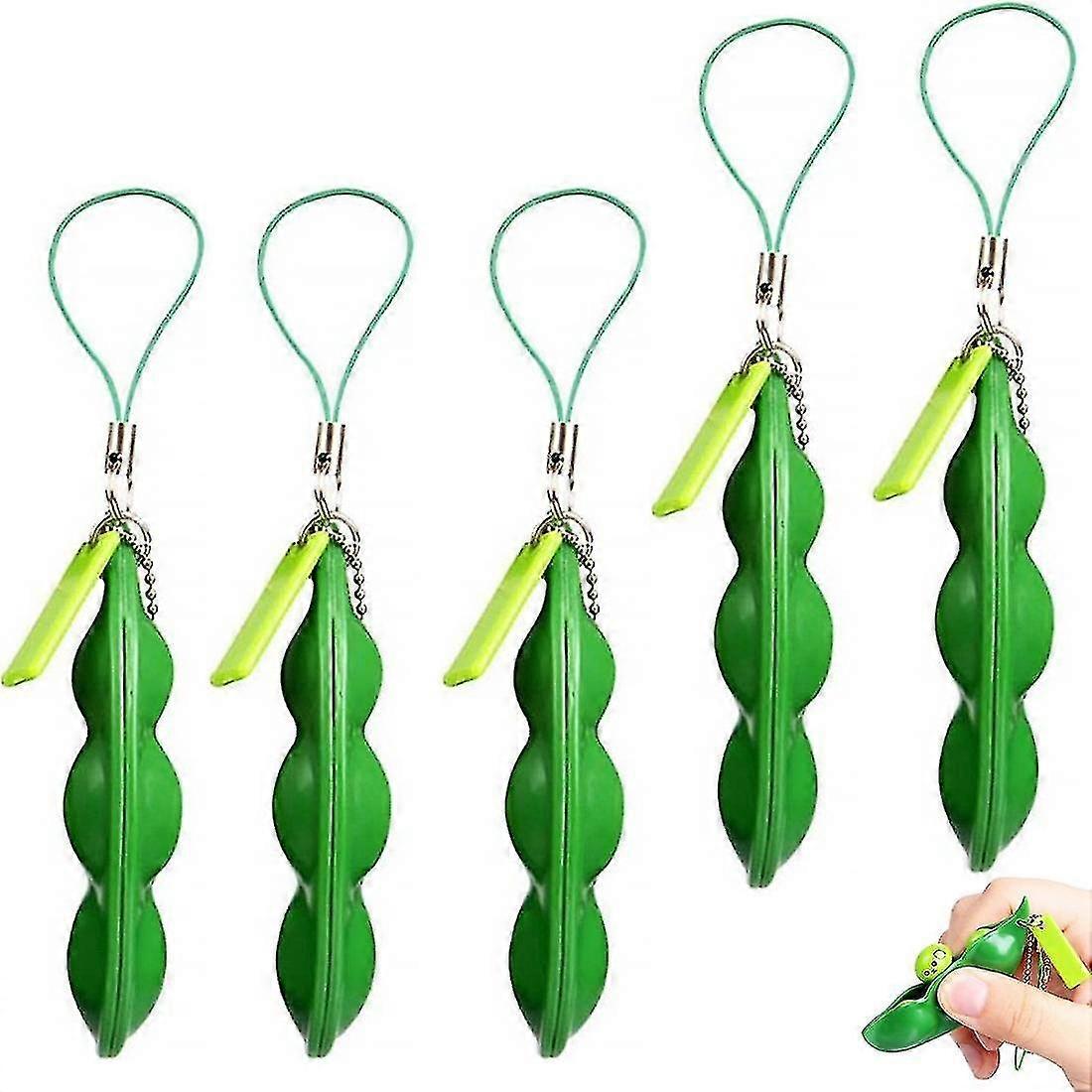 Peapod key toys, 5-piece set, can be used as pendants for stress relief