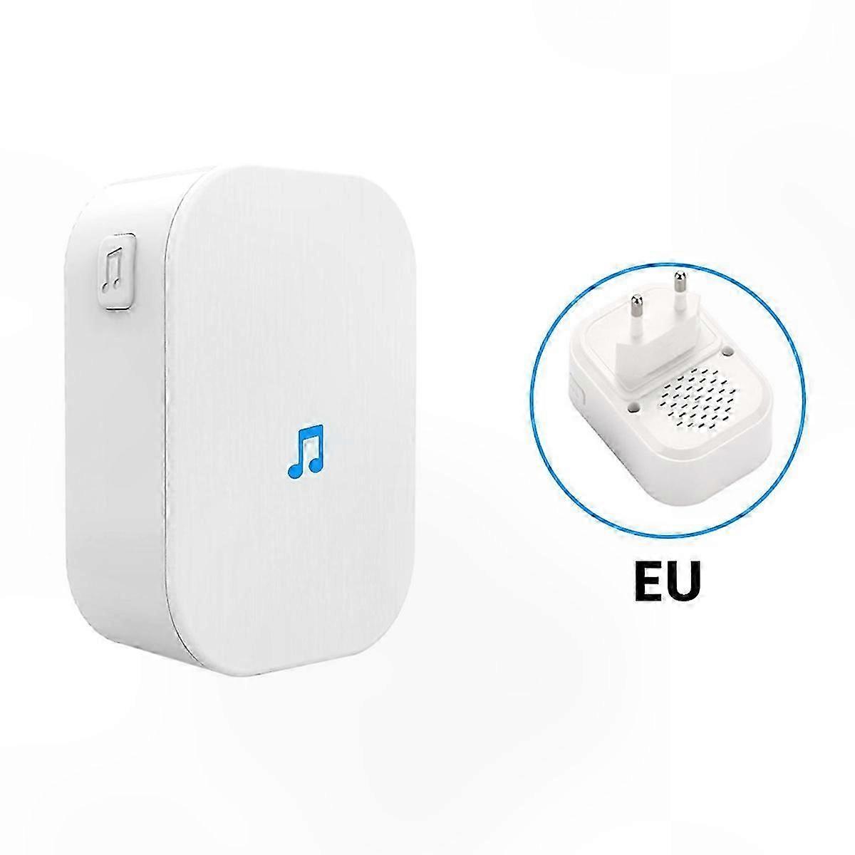 Wireless Doorbell with 433MHz Plug-in Chime, Customizable Volume, Melody Options, and Ding-Dong Alert for Home Security