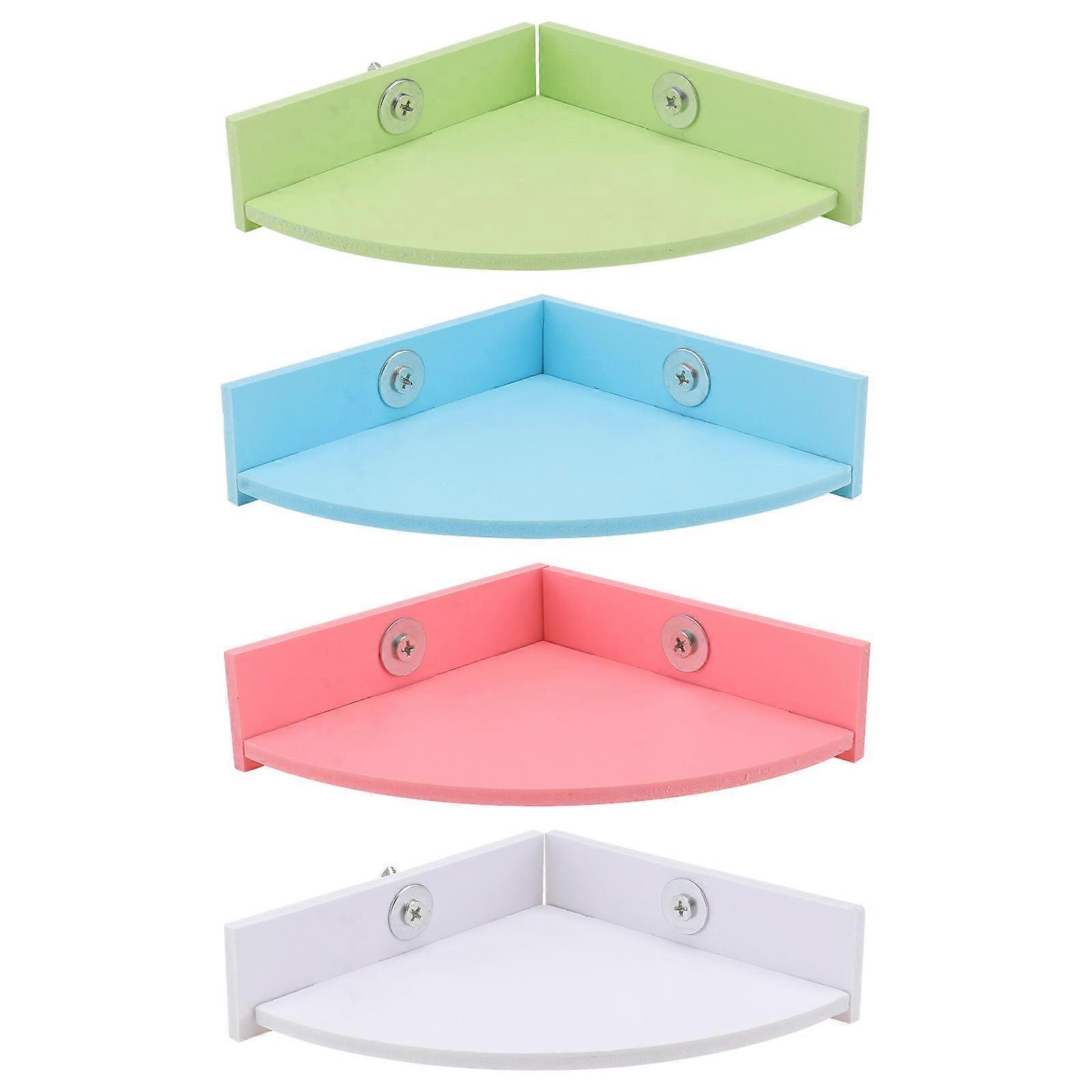 Assorted Color Wooden Jumping Platform Toy for Small Animals 4Pcs Set
