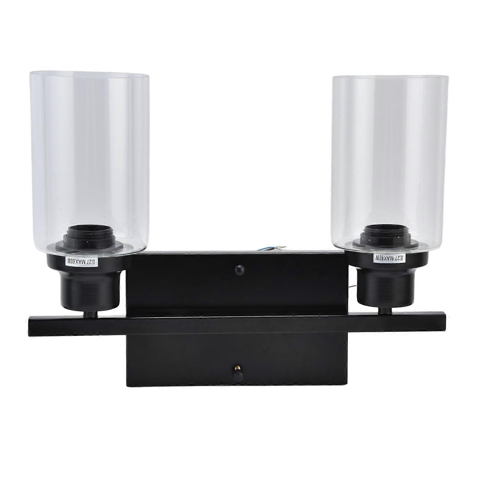 Double Head Industrial Wall Lamp Black 37x28cm Vintage Sconce