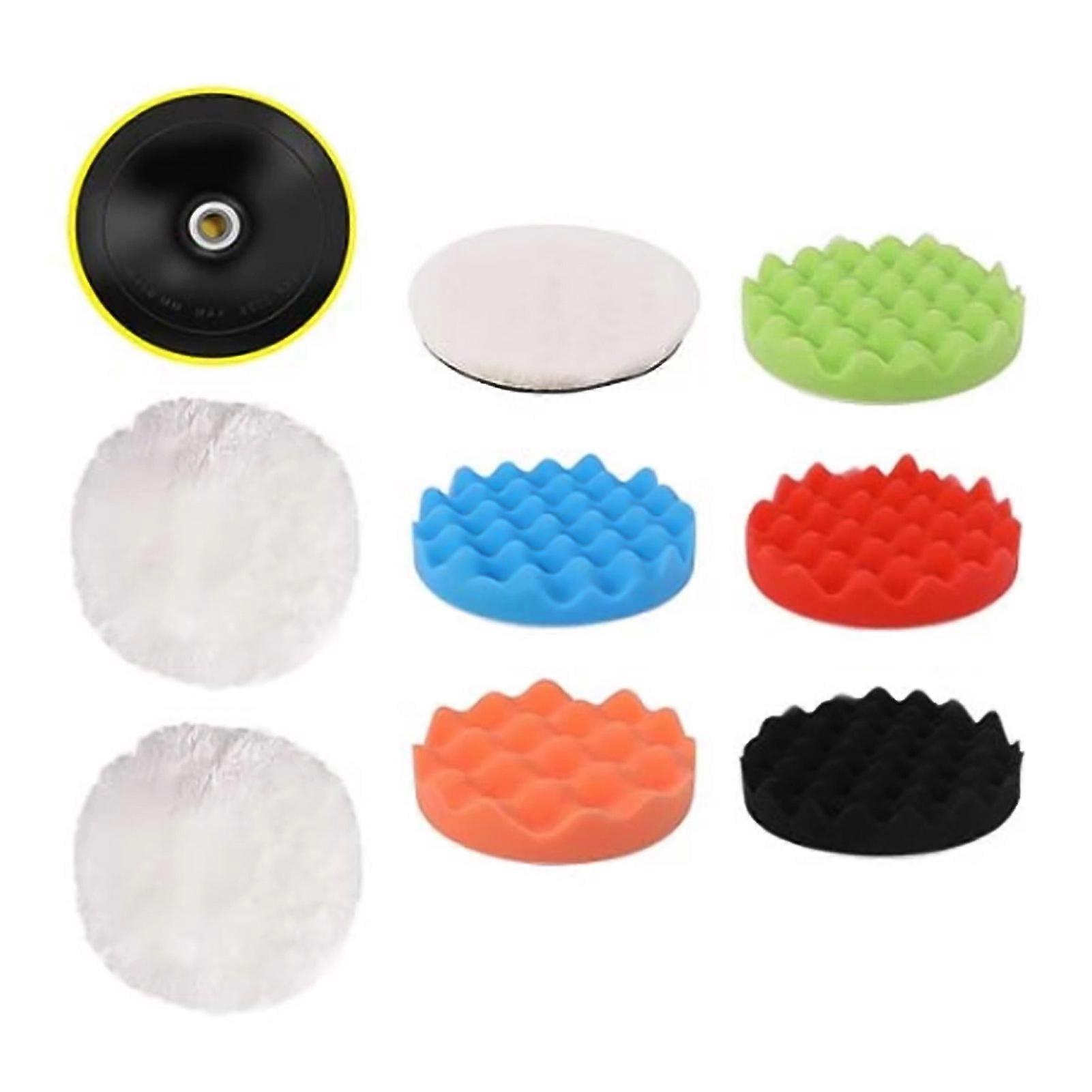 Electric Buffer Polisher 5 Inch for Polishing Sanding Waxing Variable Speed 600-3600RPM   Detachable Handles with Polishing Pads for Car Polishing an