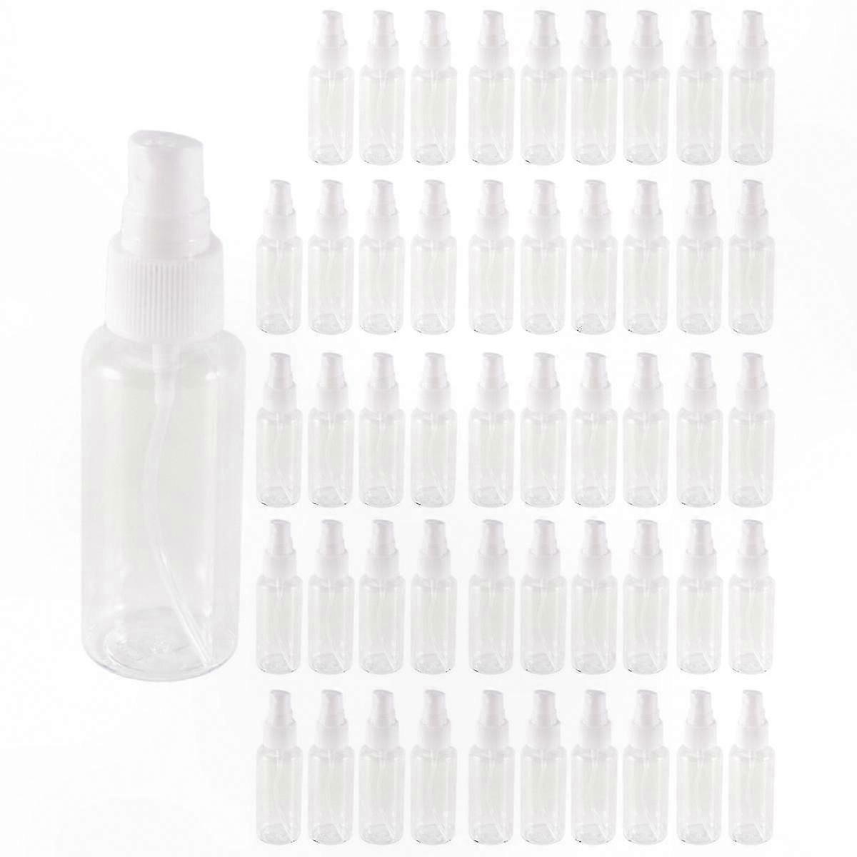 50ml Plastic Spray Bottles, 50-Pack Refillable Atomizers for DIY Projects, Cleaning Solutions, and Beauty Applications