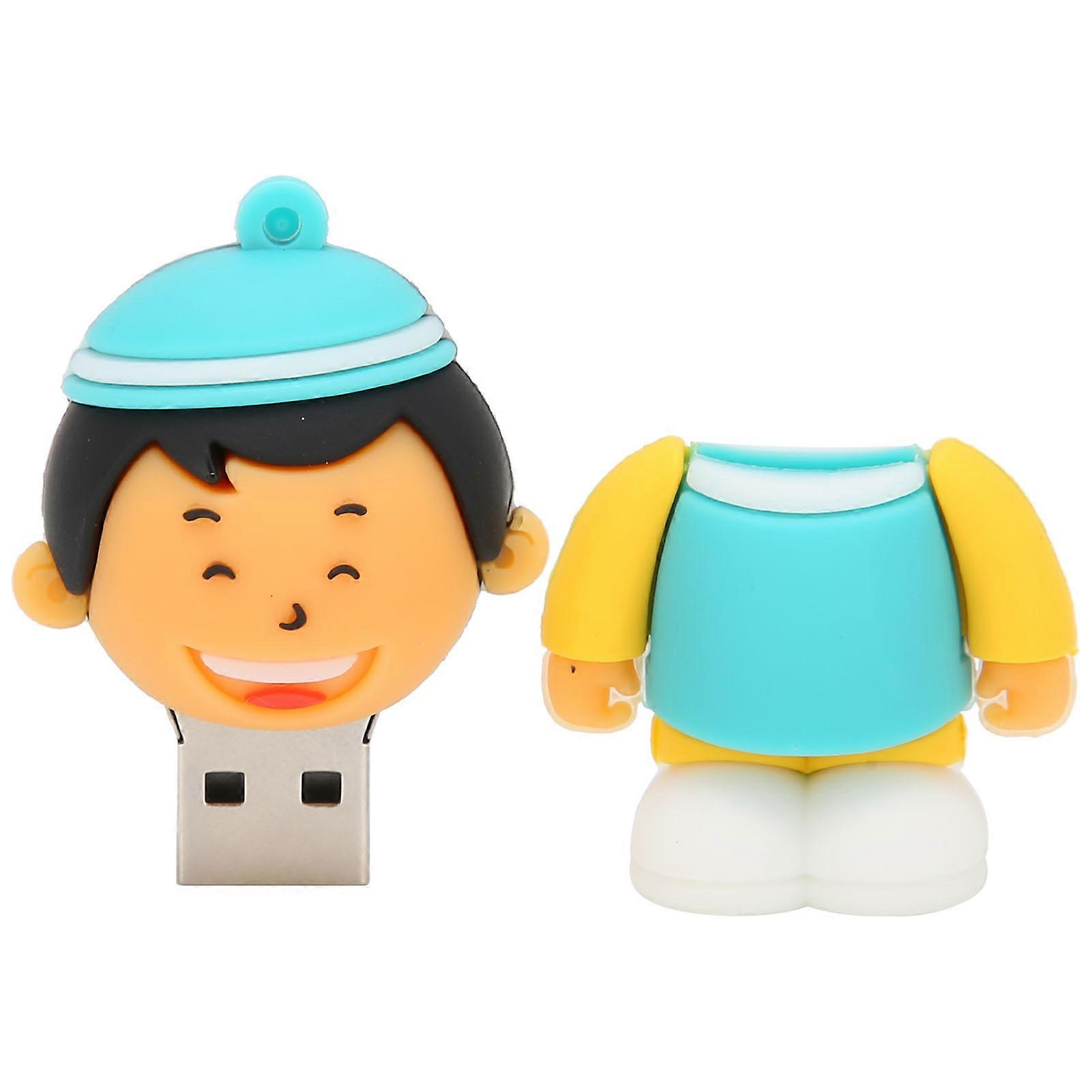 Cute Cartoon Boy USB Flash Drive 32GB Blue Portable Storage