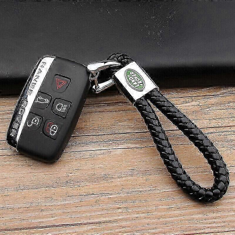 Leather car logo car key chain key ring for  defender range rover