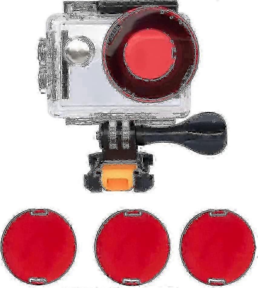 Waterproof Case Dive Housing Protective Underwater Dive Case Shell With 3 Pack Red Filter Compatible With Akaso Ek7000/eken H9r/remali/fitfort/dr