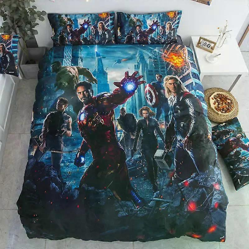 TE3243 The Avengers Bed Covers Bedding Set,Spider-man Cover Modern Printed 3-Piece Set 1 Bed Cover,Birthday Gifts