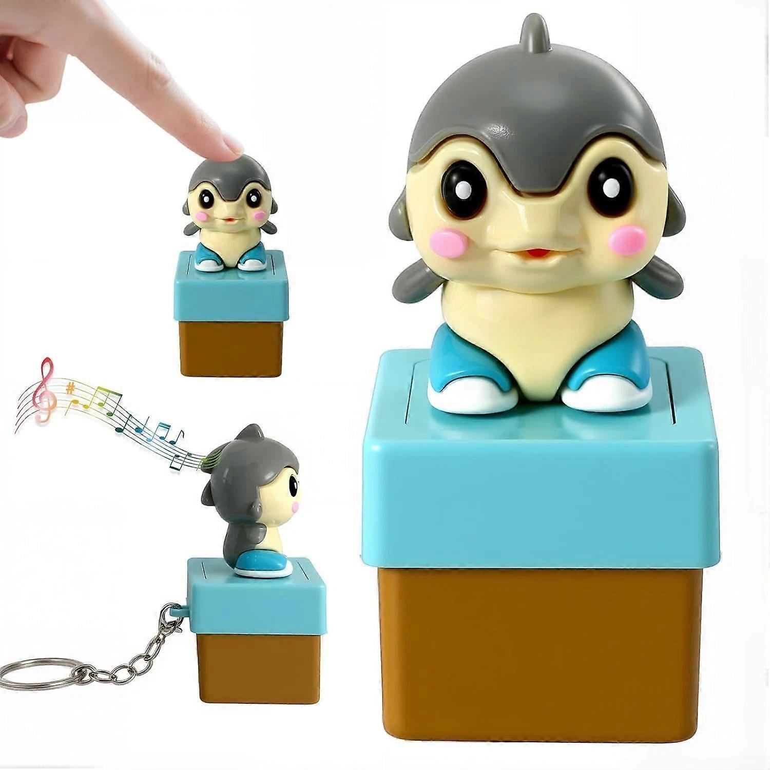 Creative Luminous Keychain Making A Sound Keyring Decompression Button Toy Hanging Pendant Desk Decoration Miniature Items