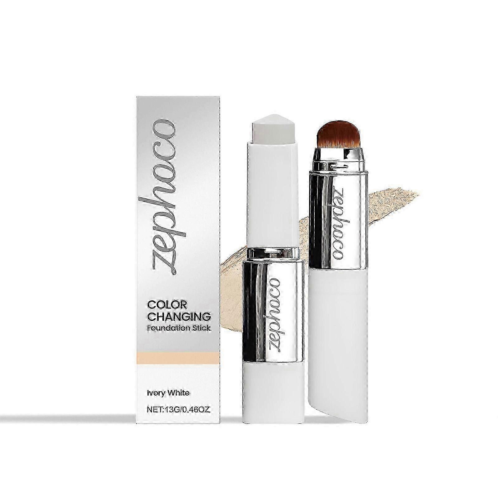 Cover Cream Stick - Color Changing Foundation Stick with Volufi line- Medium to Full Coverage Dewy Finish Base Makeup - Dual-Ended with Detachable Bru