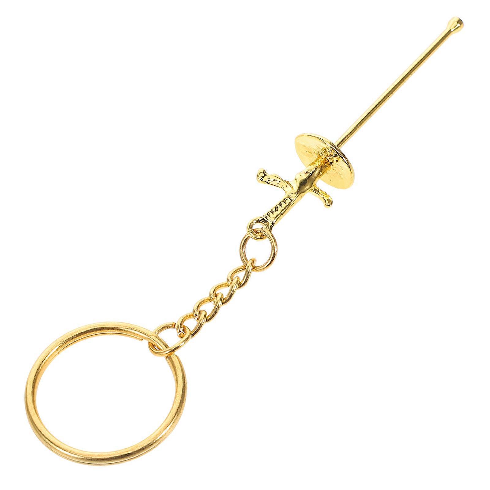 Creative Flower Sword Keychain Metal Fencing Keychain Pendant for Couples