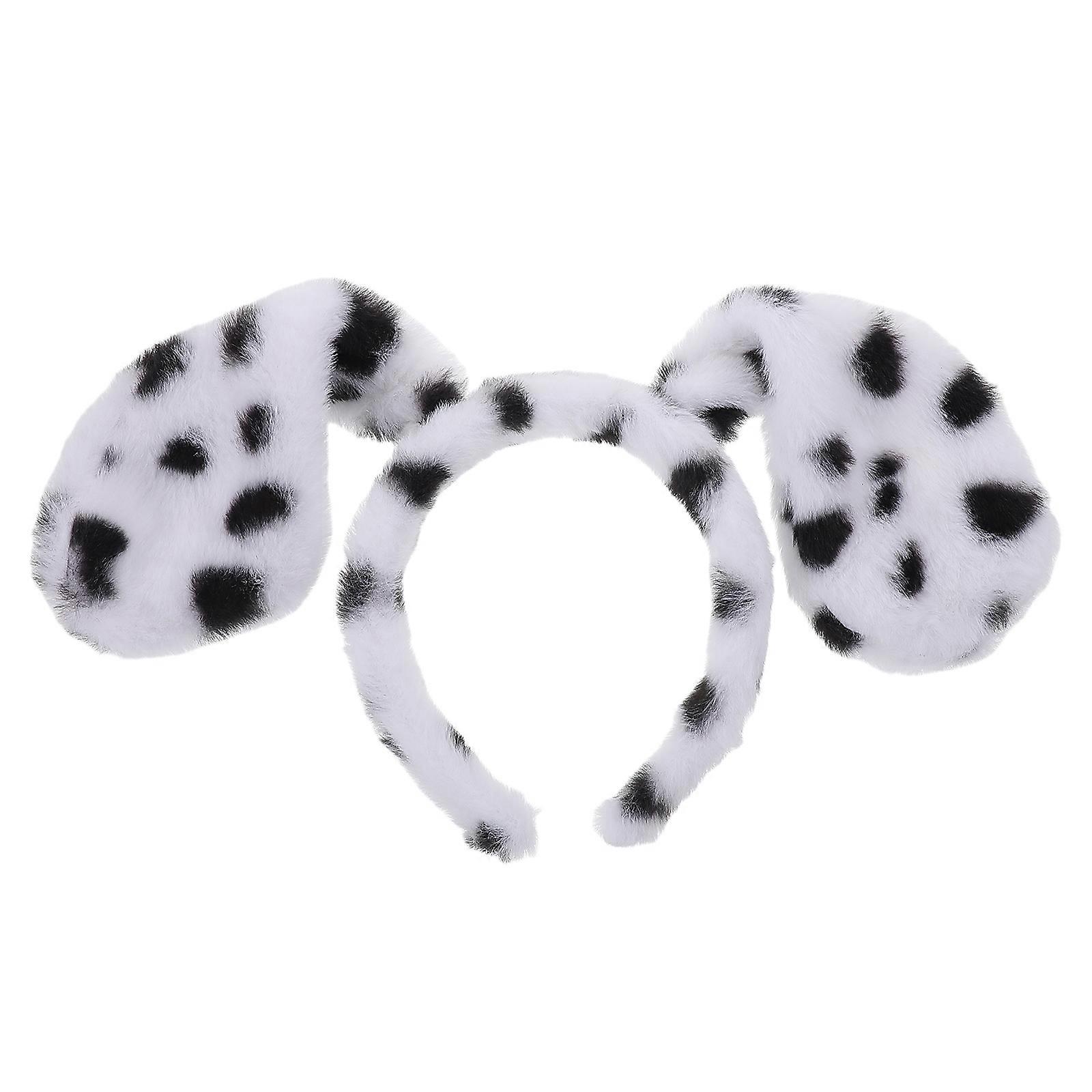 Dalmatian Dog Ears Headband for Halloween Party 5Pcs Plush Animal Costume