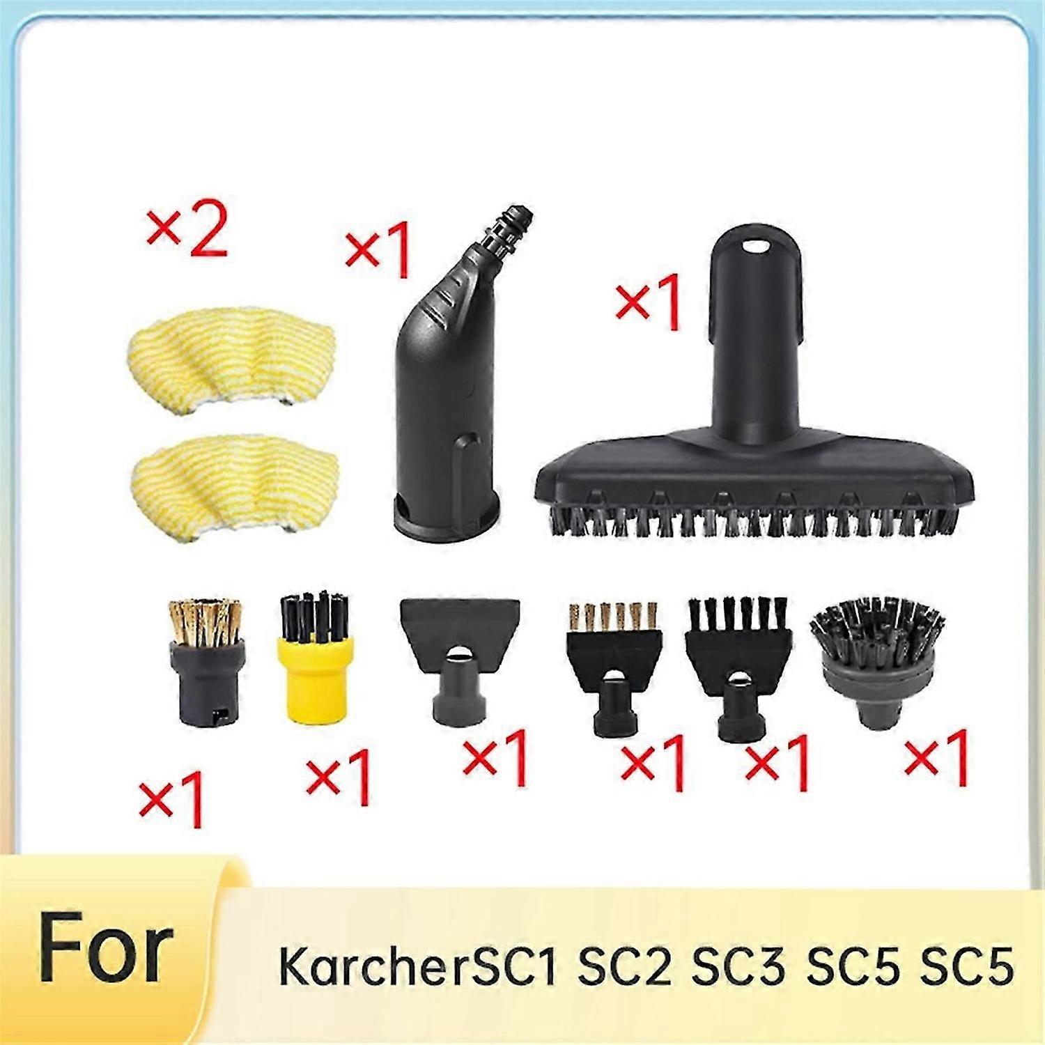 For SC1 SC2 SC3 SC5 SC5 Steam Cleaner Nozzle Replacement Parts Includes Nozzles Brushes and Cloths