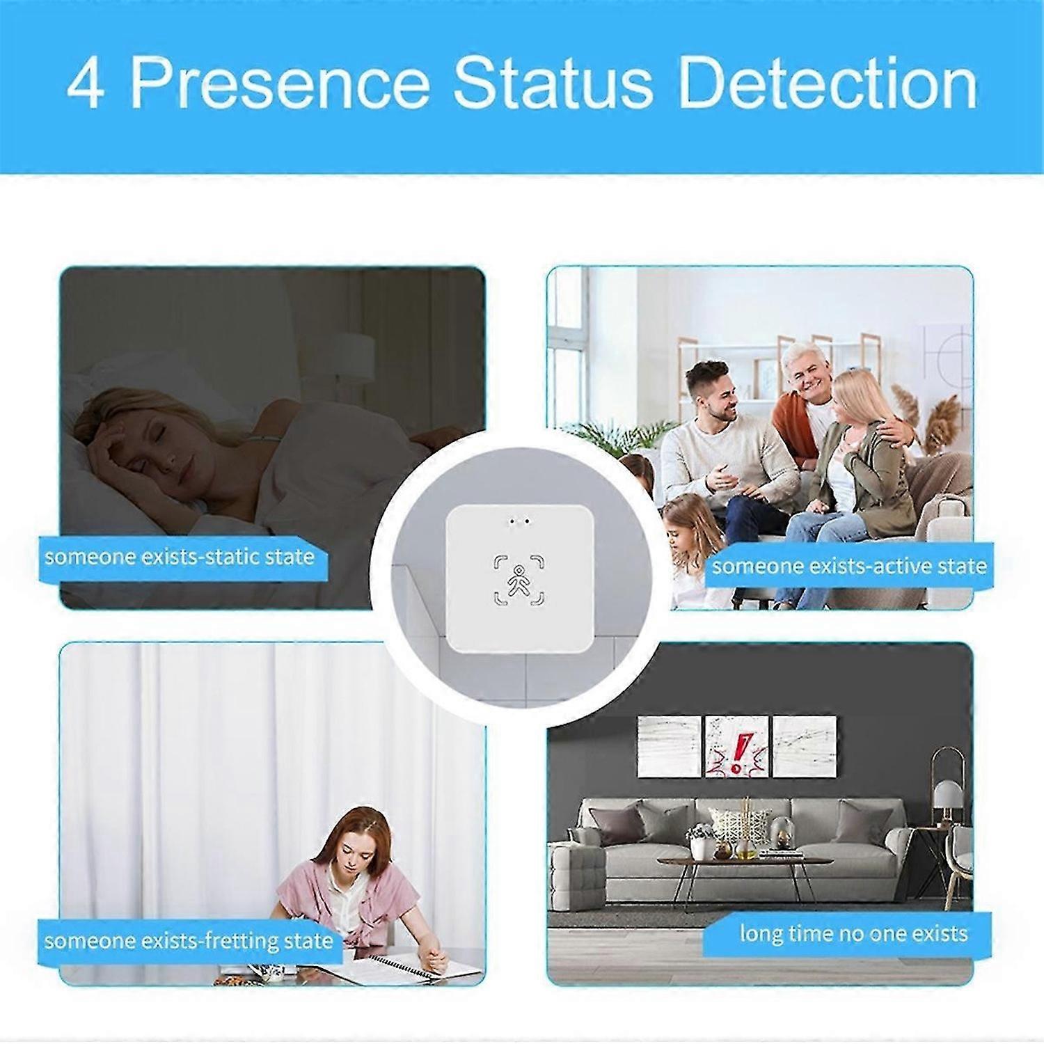 Tuya Human Presence Sensor 24G Human Presence Millimeter Wave Radar Sensor Light Sensing