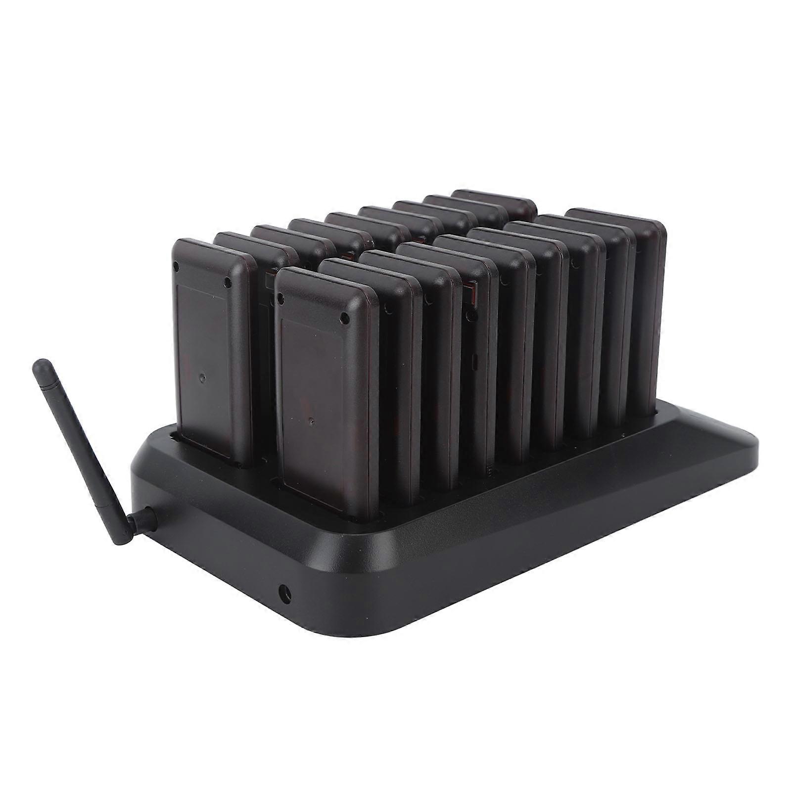 Wireless Restaurant Pager System 18 Ext. Matte Black 265x157mm EU Plug