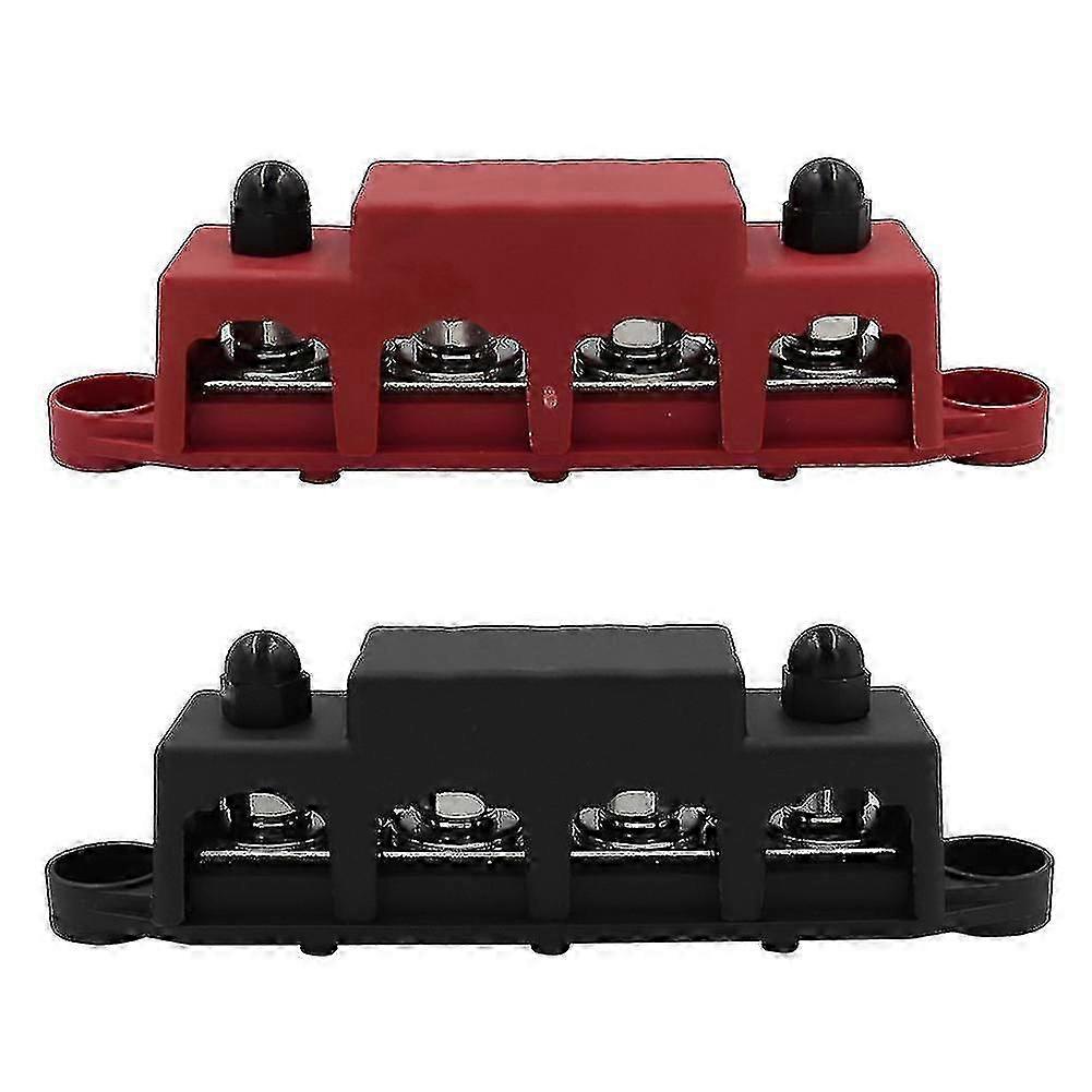 2pcs M8 M10 250A 4 Post Power Distribution Block Terminal Studs for Car RV Battery
