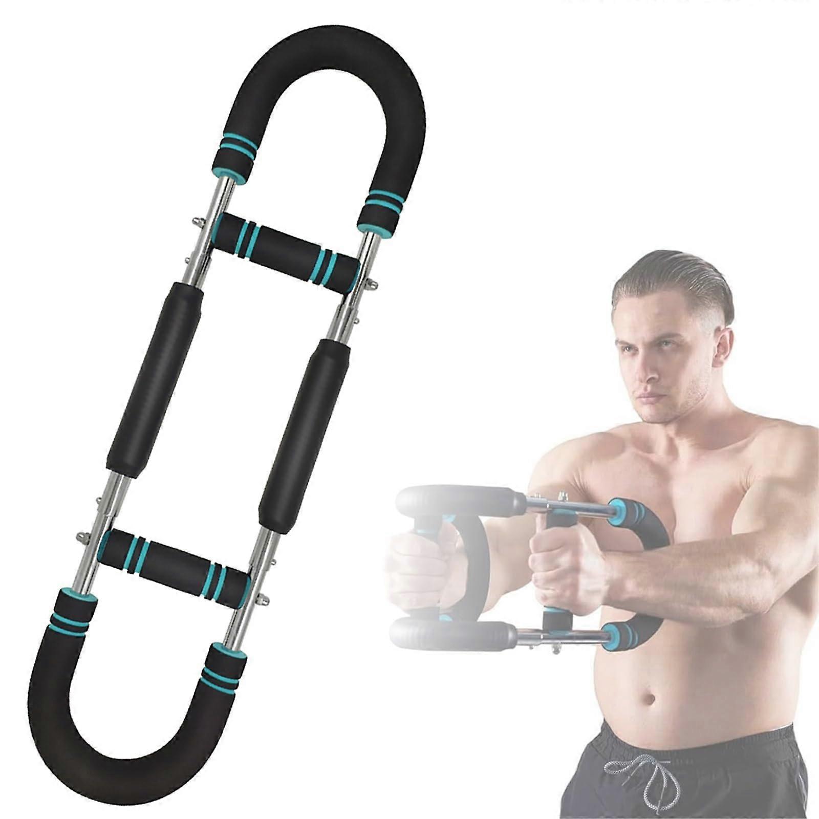 Arm Workout Equipment Adjustable 30-50KG Chest Trainer with 3 Weight Levels Detachable Twister Design Comfortable Grip Biceps Builder Blue