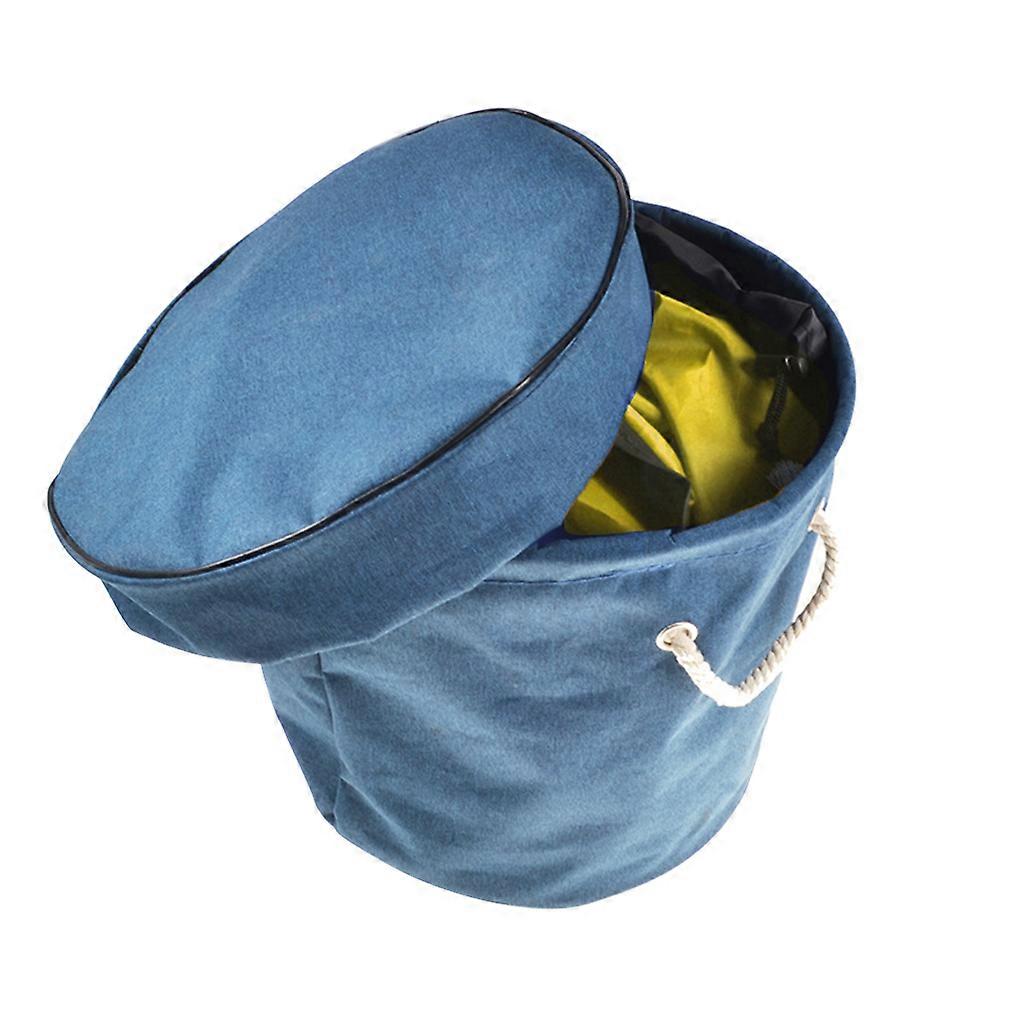 Kids Toys Storage Organizer Play Mat Fast Drawstring Bag Basket Portable Container Bin, Navy Blue