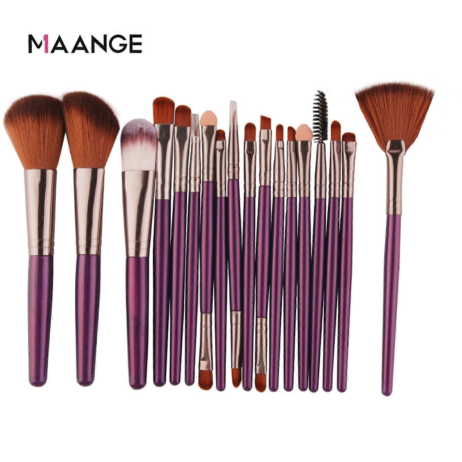 XUNRYAN 18 Pcs Makeup Brush Set Tools Make-up Toiletry Kit Wool Make Up Brush Set