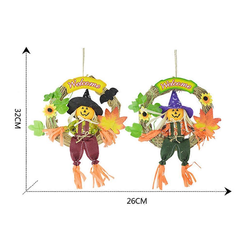 Halloween Smiling Face Door Hanging Pendant for 2Pcs Home Decoration