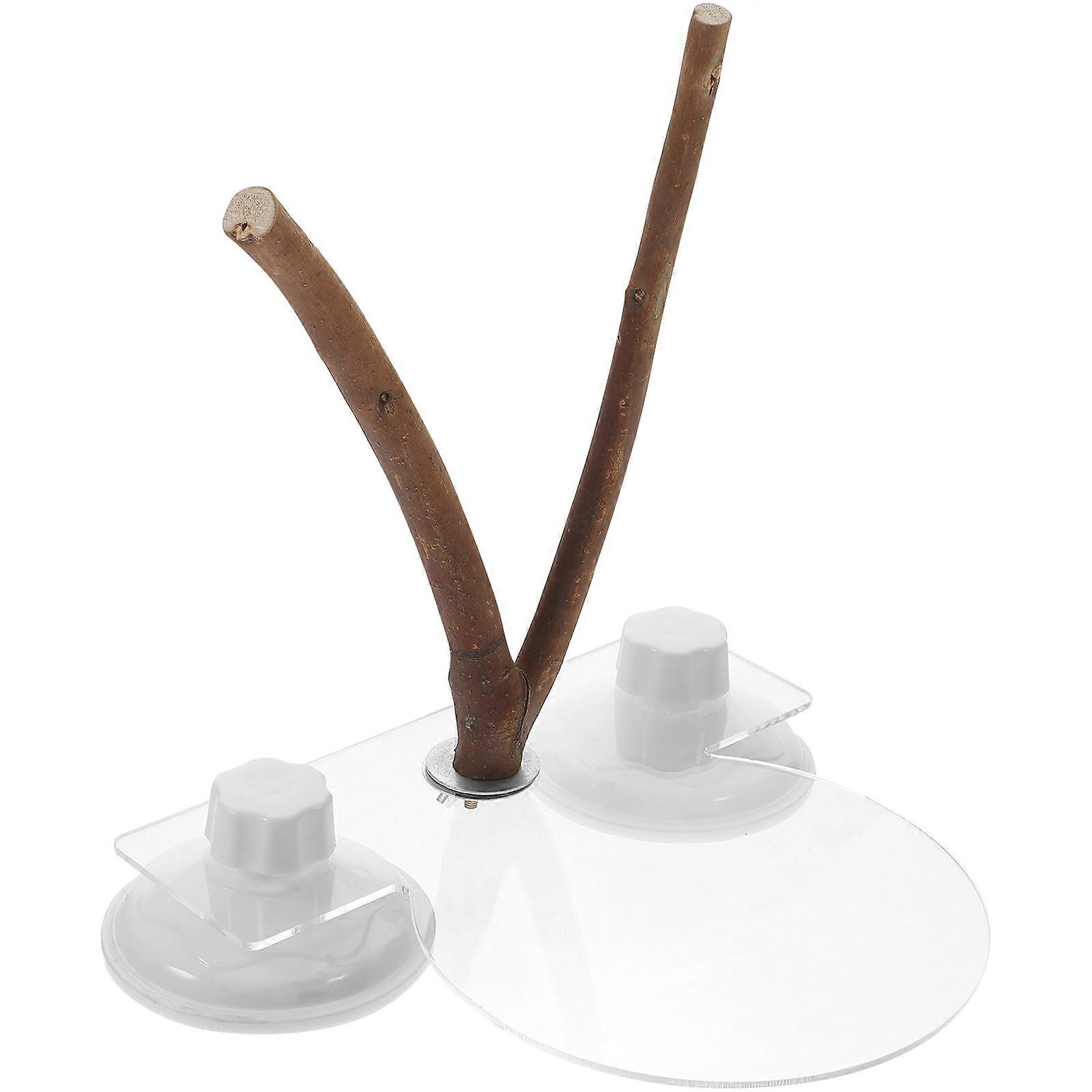 Bird Perches Wood Stand for Cage with Biting Resistant Branch 2Sets