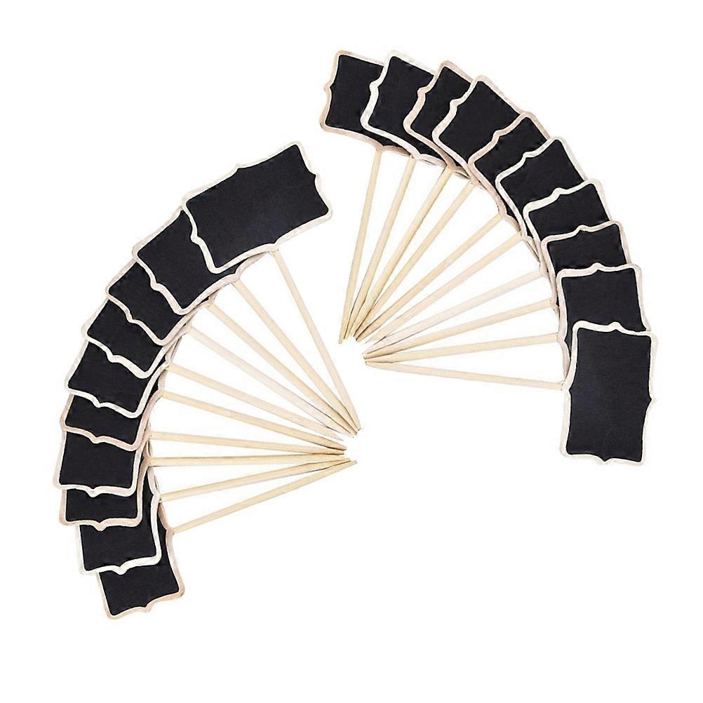 Mini Blackboard Signs for Leaving Message 20Pcs Set Black Bamboo Chalkboards
