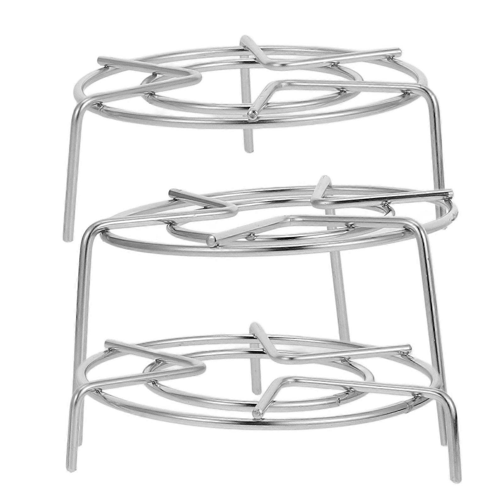 Stable Support Stainless Steel Cooking Rack Set Of 12Pcs For Electric Pressure Cooker With Multiple Sizes For Versatile Cooking 14X14X5CM Silver