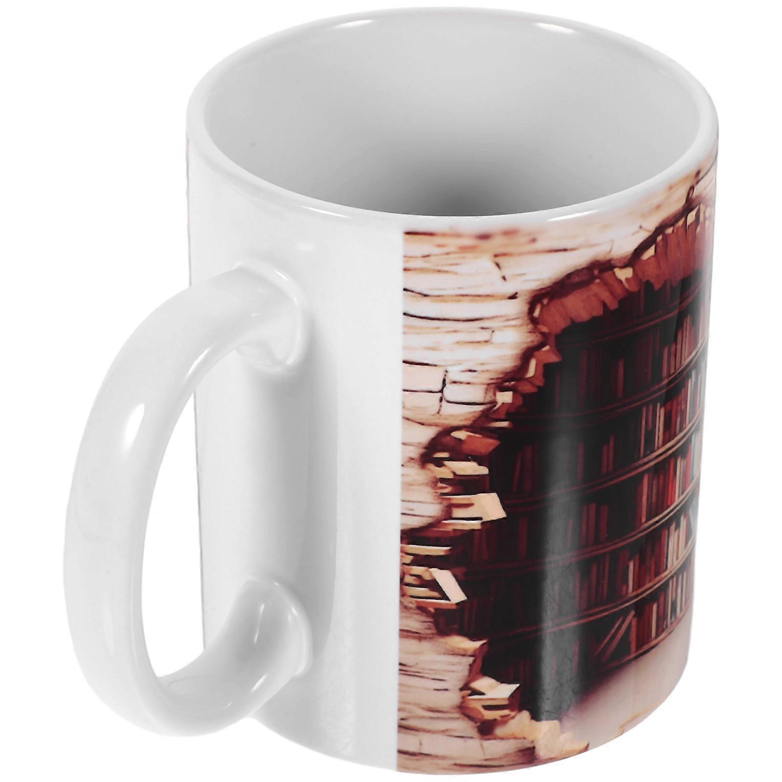3Pcs Decorative Bookshelf Mug Made Of Coffee Tea Use In Office And Home Spaces Yellow Color
