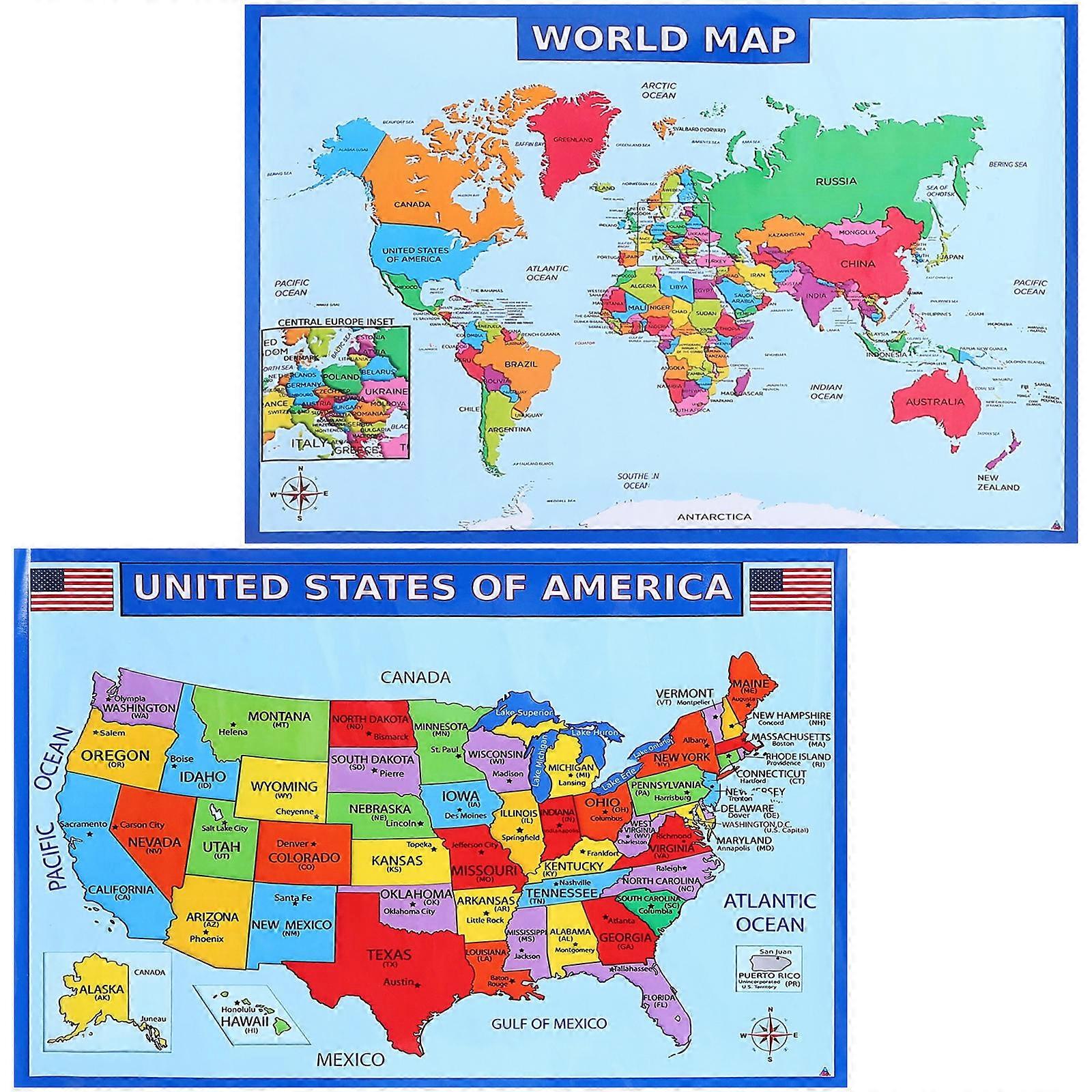 Geography Posters Educational Tool For Classroom Use UV Paper Material 50.00X35.00CM 1Set