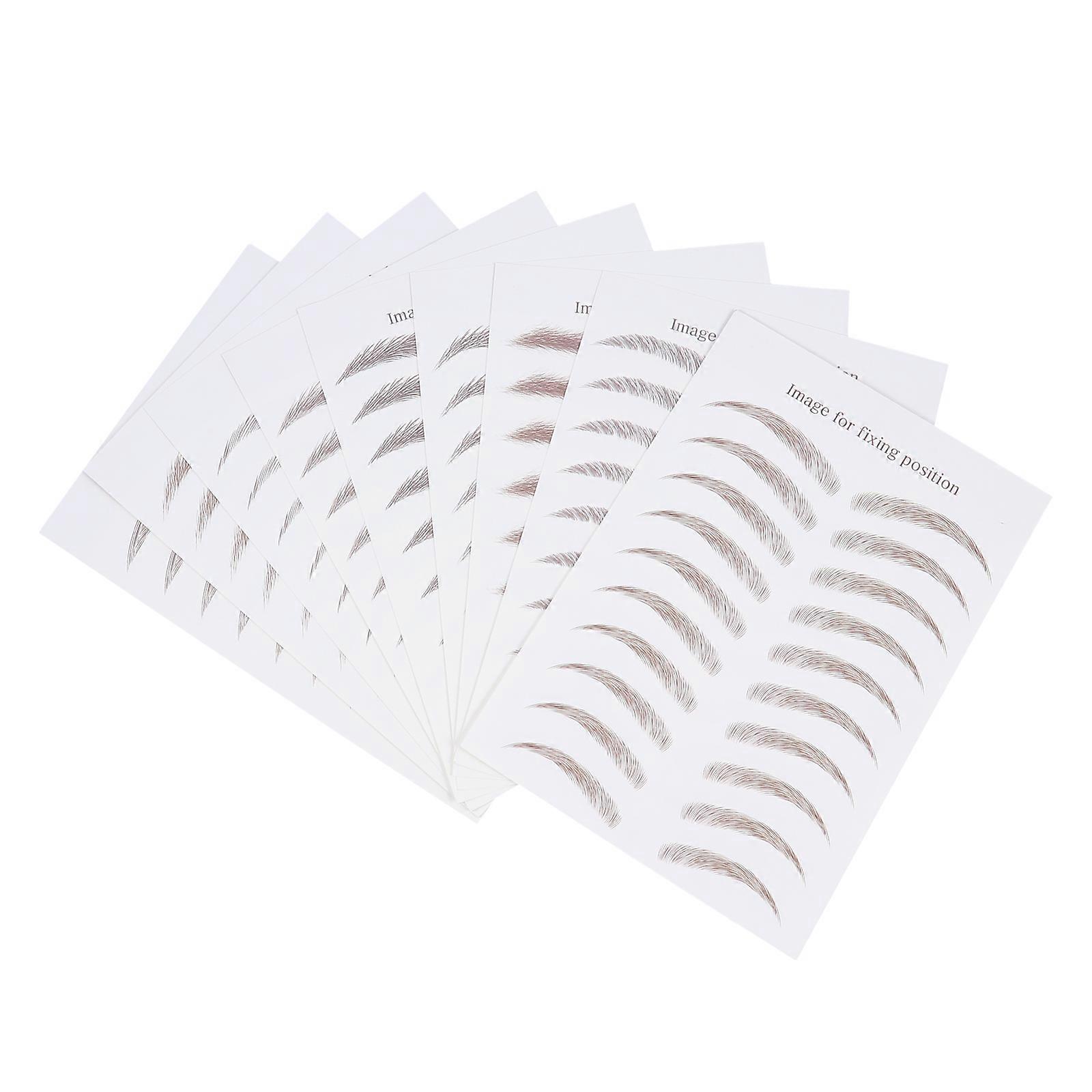 Waterproof Eyebrow Stickers Brown Temporary Eyebrows for Decoration 18 Sheets