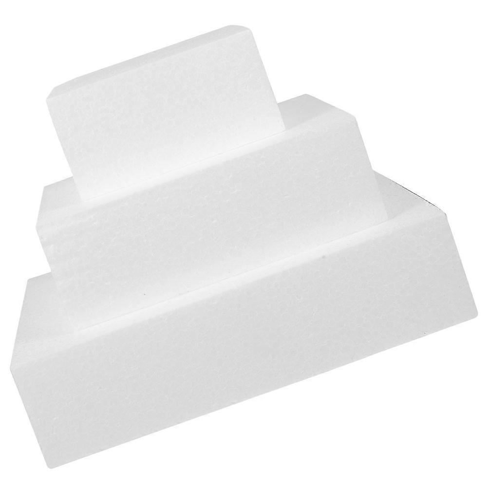 Square Cake Dummies 15 Pcs Multi-Function Foam Models For DIY Decoration And Cake Practice White Color Durable Material